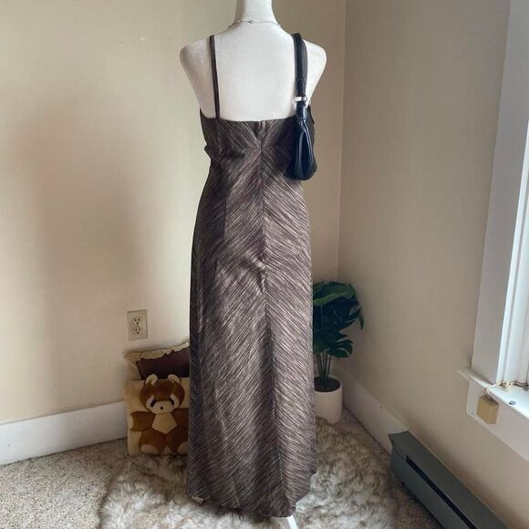 Vintage brown linen blend maxi dress - Picture 5 of 6